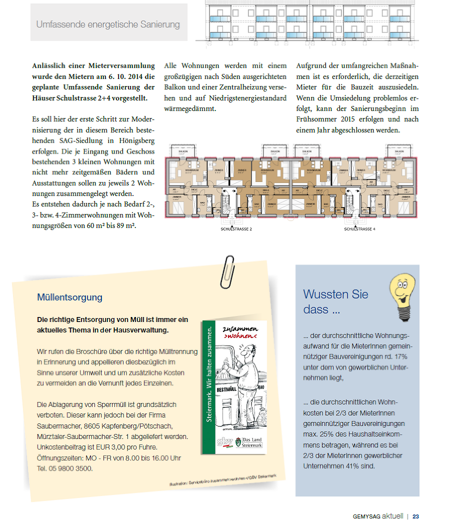 Kundenzeitung der GEMYSAG