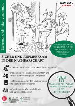 Aushang "Sicher und aufmerksam in der Nachbarschaft" © Servicebüro zusammen>wohnen<